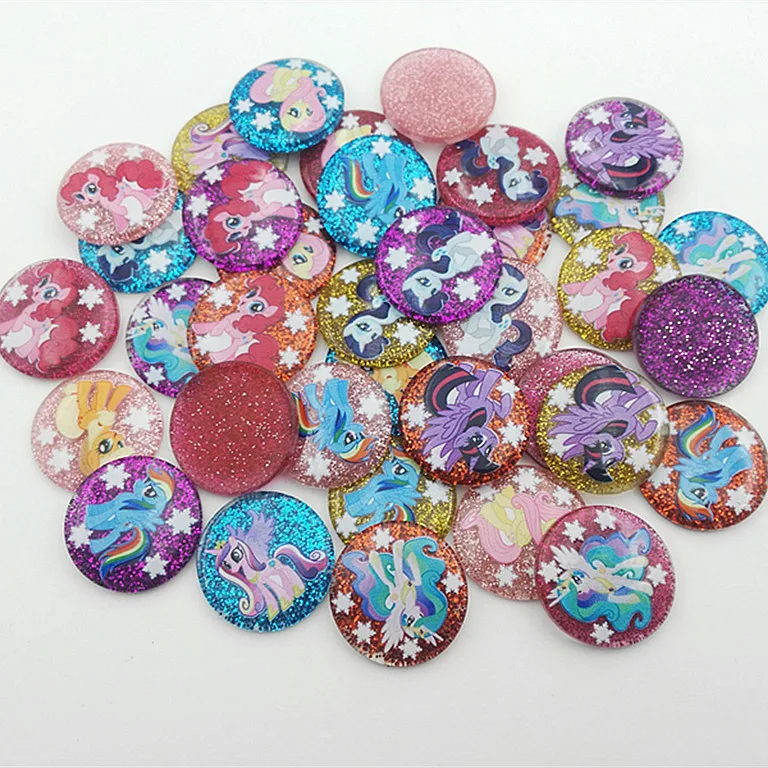 10 шт./лот смешанные Мультяшные Кабошоны с плоской задней поверхностью 26 мм DIY