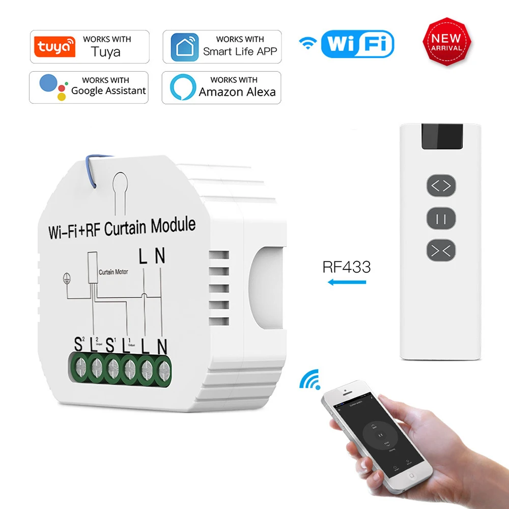 Умный модуль переключения занавесок Wi Fi RF433 DIY для электрического двигателя