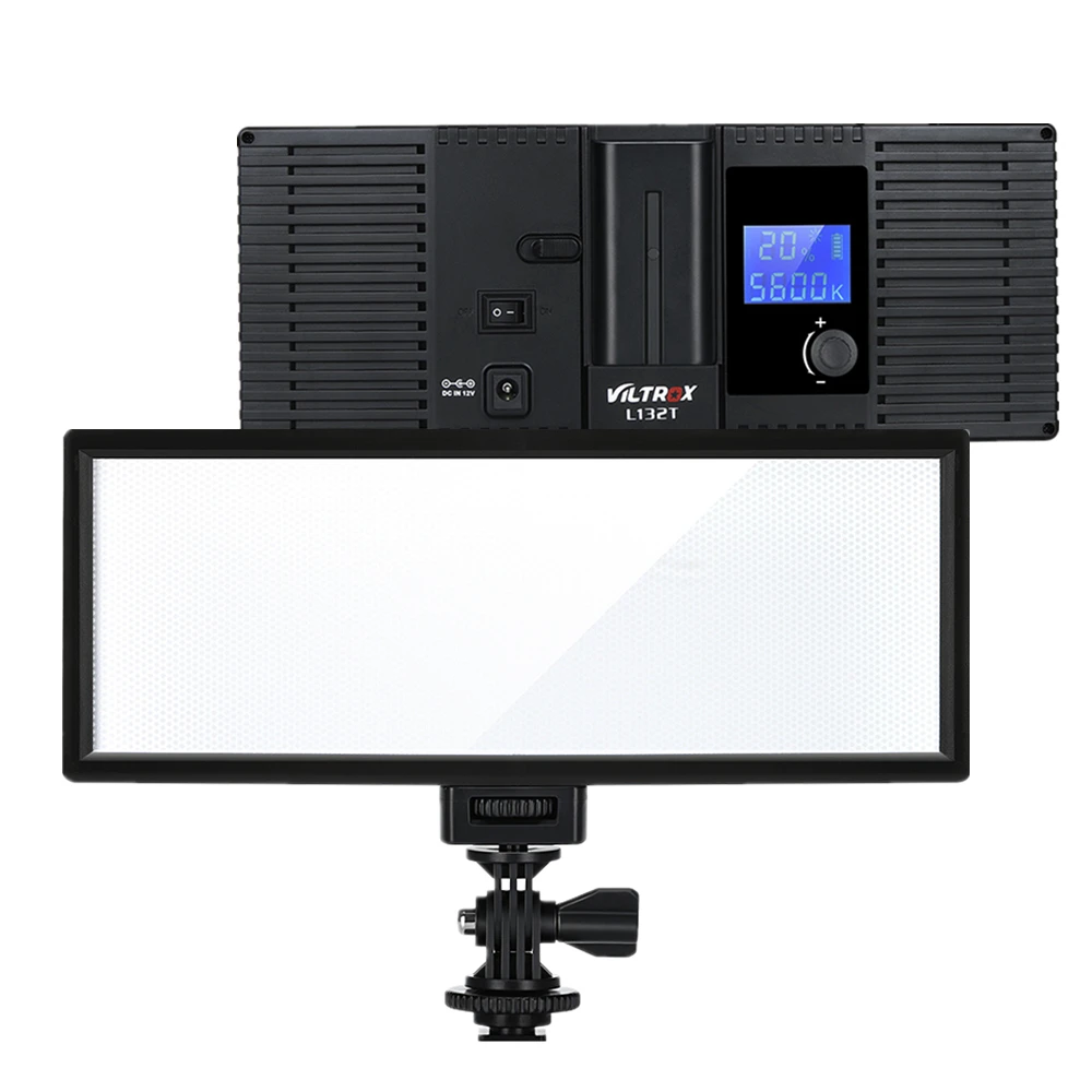 

Viltrox L132T LCD Display Bi-Color & Dimmable Slim DSLR Video LED Light + Battery + Charger for Canon Nikon Camera DV Camcorder
