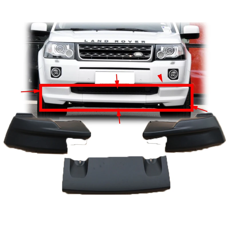 3 шт./компл. 2010- freelander 2 ABS Пластик Неокрашенный фронт бампера v-стиля для Land Rover freelander 2