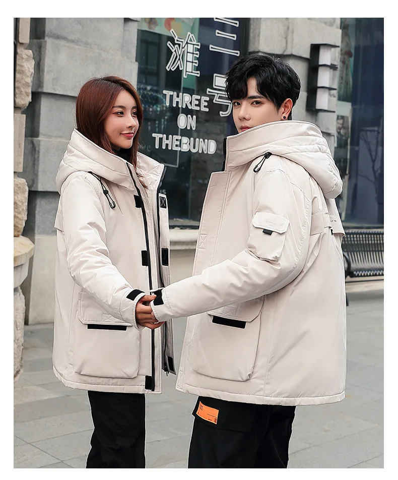 Korean-style Fashion Lovers down Jacket New Style White Duck down Thick Youth Men And Women down Jacket Short Coat Fashion