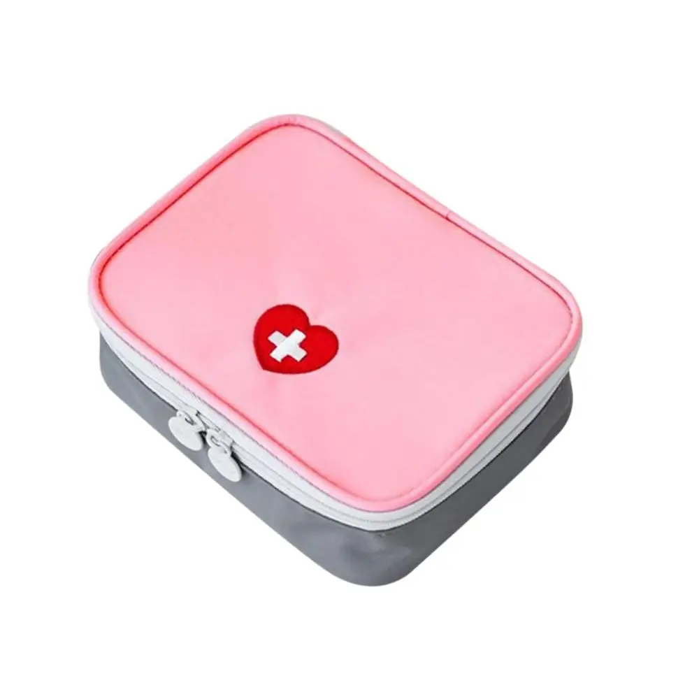 Мини аптечка первой помощи сумка Портативный медицины посылка набор для оказания первой медицинской помощи сумки для хранения лекарств маленькая сумка-Органайзер - Цвет: Розовый