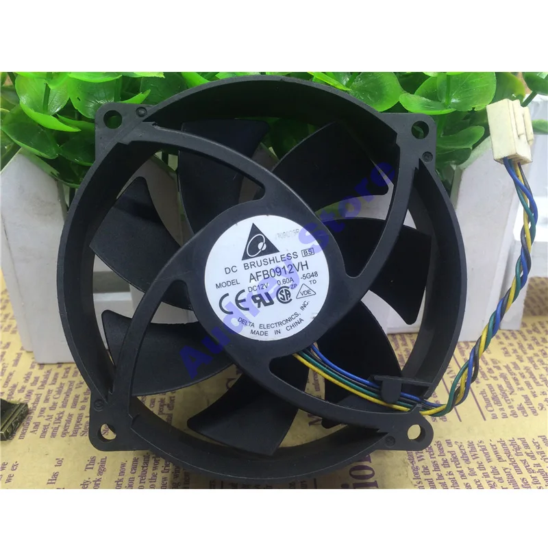 DELTA AFB0912VH 9 см 12V 0.6A PWM 4-контактный в круглой оправе охлаждающий вентилятор 4200