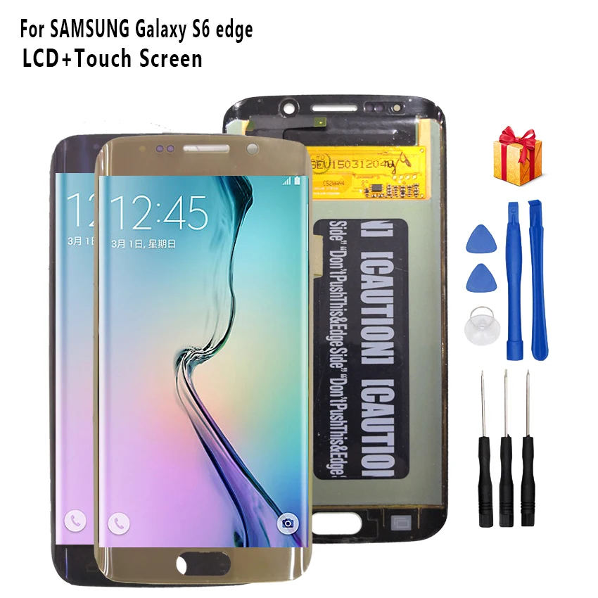 Оригинальный ЖК дисплей для SAMSUNG Galaxy S6 edge G925 G925I G925F дигитайзер сенсорного экрана