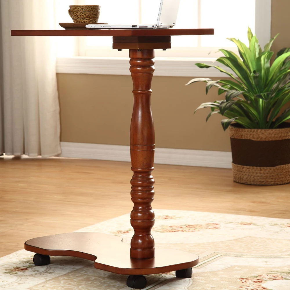 ^*Best Offers Solid wood laptop desk bed bedside table removable lazy table activity wheeled desk sofa side table