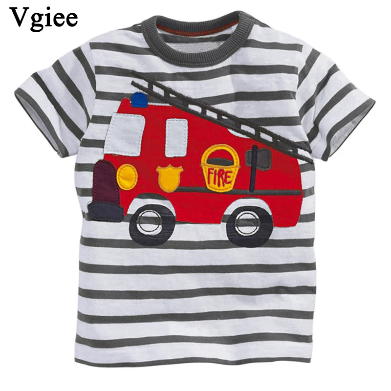 

Vgiee Boys Tops T Shirts Kids Short Shirt Spring Summer 2-8 Years Baby Boy Clothes for Car Cartoon CC251