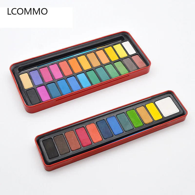 

12/18/24color Solid Gouache Pigment Set Color Water-soluble Watercolor Pigment Pigment Convenient Graffiti Powder Art Supplies