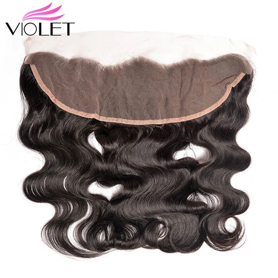 

VIOLET Brazilian Body Wave 13x4 Lace Frontal 100% Real Human Hair 13*4 Lace Frontal Non Remy 8-20 Inch Natural Color