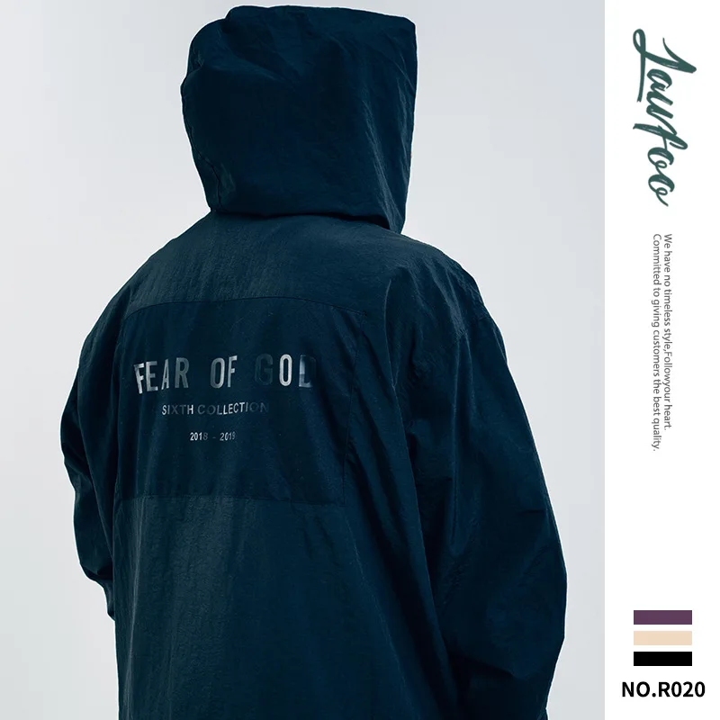 

Lawfoo Autumn And Winter New Style Men'S Wear Popular Brand Fog 6th Back Printing Raincoat Jacket MEN'S Windbreaker Jacket