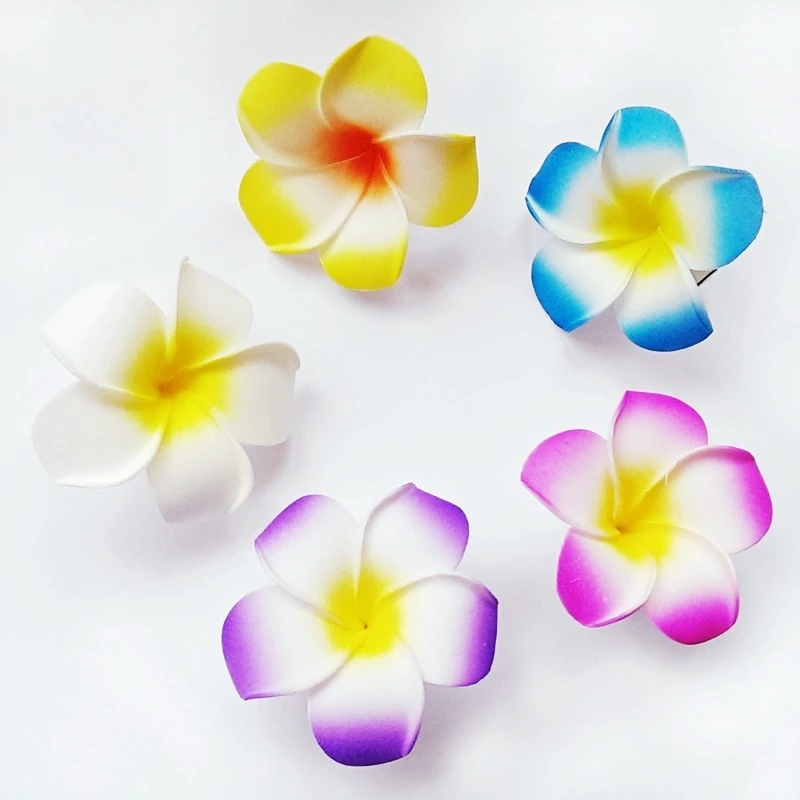 2021 New Artificial Flower Hairpins Wedding Bridal Hair Clips Pins Hawaiian Plumeria Headdress Holiday Seaside Hairwear Headwear hair clips