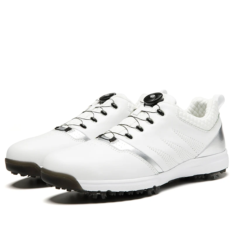 New Waterproof Golf Shoes Outdoor Professional Quick Lacing Golf Sneakers Size 38-45 White Black