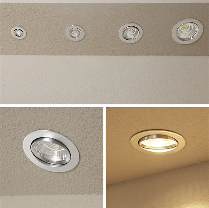 Dimmable Recessed LED Downlights 5W 7W 9W 12W 15W18W COB LED Ceiling Spot Lights AC85~265V LED Background Lamps Indoor Lighting