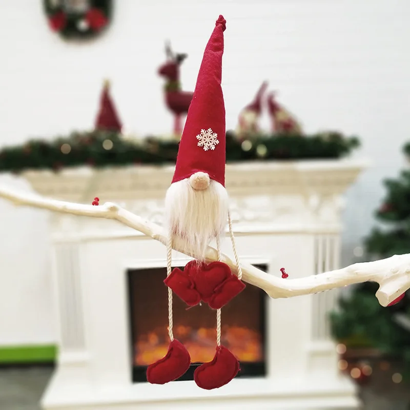 Рождественские игрушки для кукол, плюшевая игрушка Санта Клаус, безликая кукла, дерево, подвесное украшение, ручная работа, эльф, игрушки
