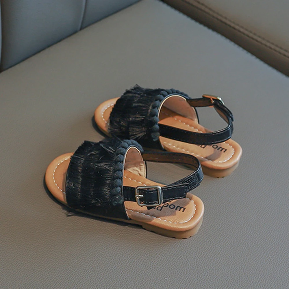 LOOZYKIT Summer Kids Shoes Children Toddler Fashion Princess Shoes Rhinestone Rabbit Ears Girls Casual Sandals Size 21-30