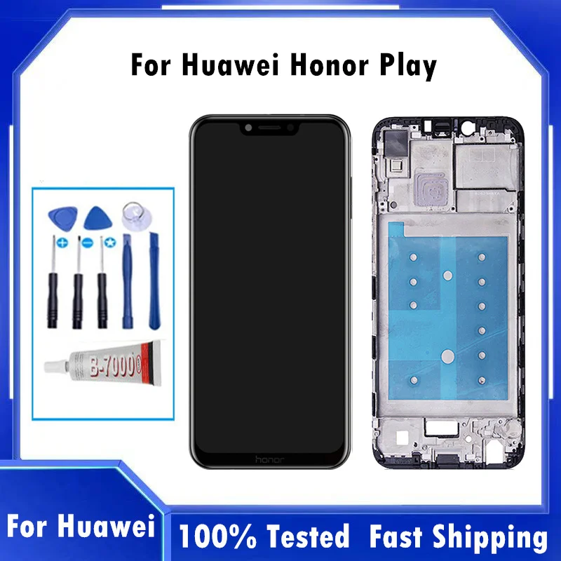

100% протестированный для HUAWEI Honor Play ЖК-дисплей COR-L29 COR-AL00 COR-TL10 сенсорный экран дигитайзер замена в сборе с рамкой