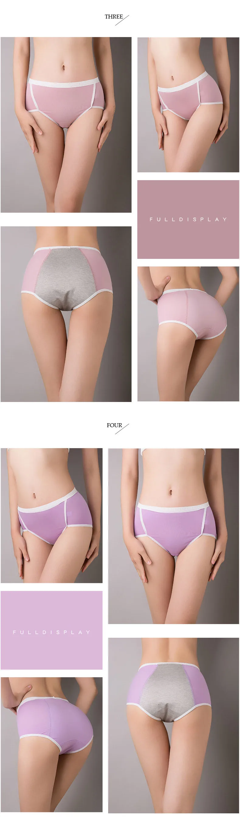 3pcs Leak Proof Menstrual Panties Physiological Pants Women Underwear Period Cotton Waterproof Briefs Drop Shipping (16)