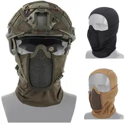 Tactical Full Face Steel Mesh Mask Balaclava Hunting Airsoft Paintball Mask CS Game Hunting Cycling Protective Helmet Liner Cap Tactical Full Face Steel Mesh Mask Balaclava Hunting Airsoft Paintball Mask CS Game Hunting Cycling Protective Helmet Liner Cap