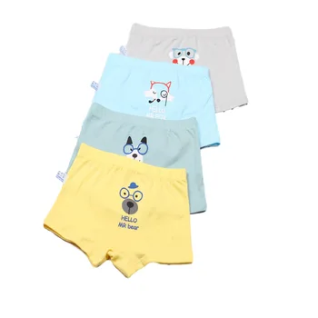 

4 Pcs/Lot Children Combed Cotton Underwear Panties Boys Briefs Teenage Shorts Cartoon Design Boxers Kids Underpants