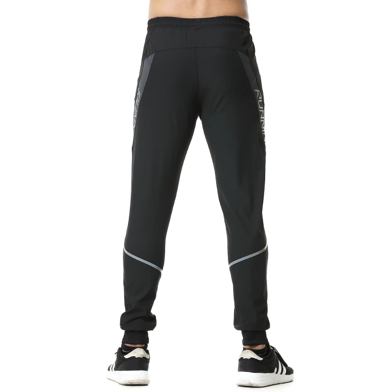 Sport Pants Men Zipper Pockets Training Bodybuilding Quick Dry Fitness Running Long Letter Printing Gym Sweatpants
