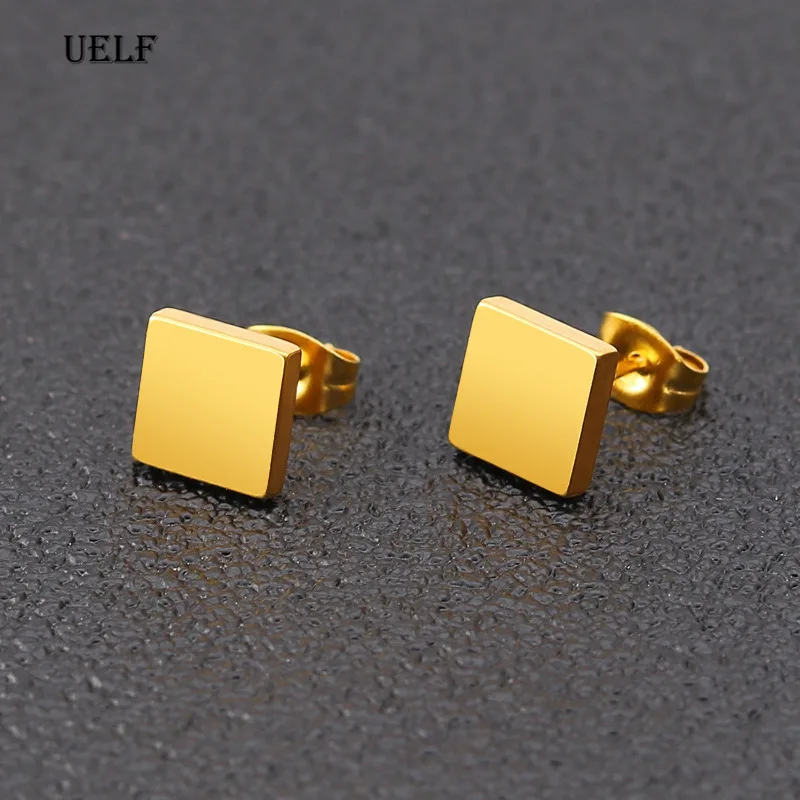 Uelf SimpleSquare Earrings For Women Stainless Steel Geometric Stud Gift oorbellen | Украшения и аксессуары