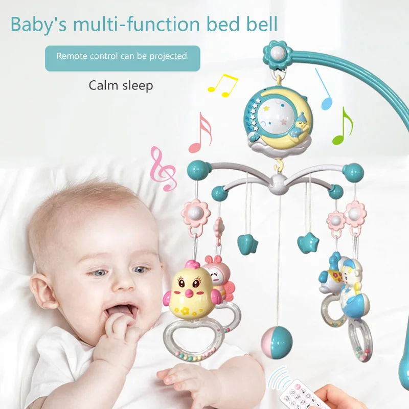 Remote Control Night Light Toy Baby Mobile Crib Rotate Toys Infant