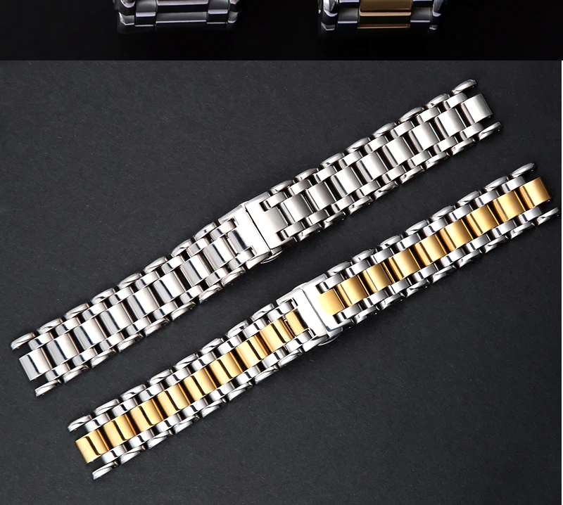16 20 мм ремешок из нержавеющей стали ремни для Longines L8 Серебряный Золотой Мужской Женский браслет на запястье мужской Тал аксессуары Delpoy мужской т застежка
