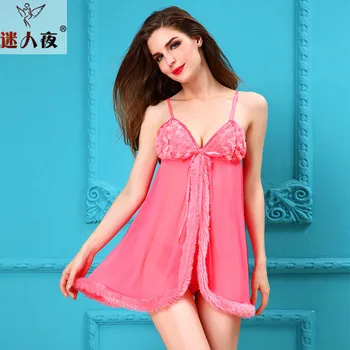 

Women's Transparent Adult Sexy Temptation Plush High Quality Sexy Nightgown Set 709