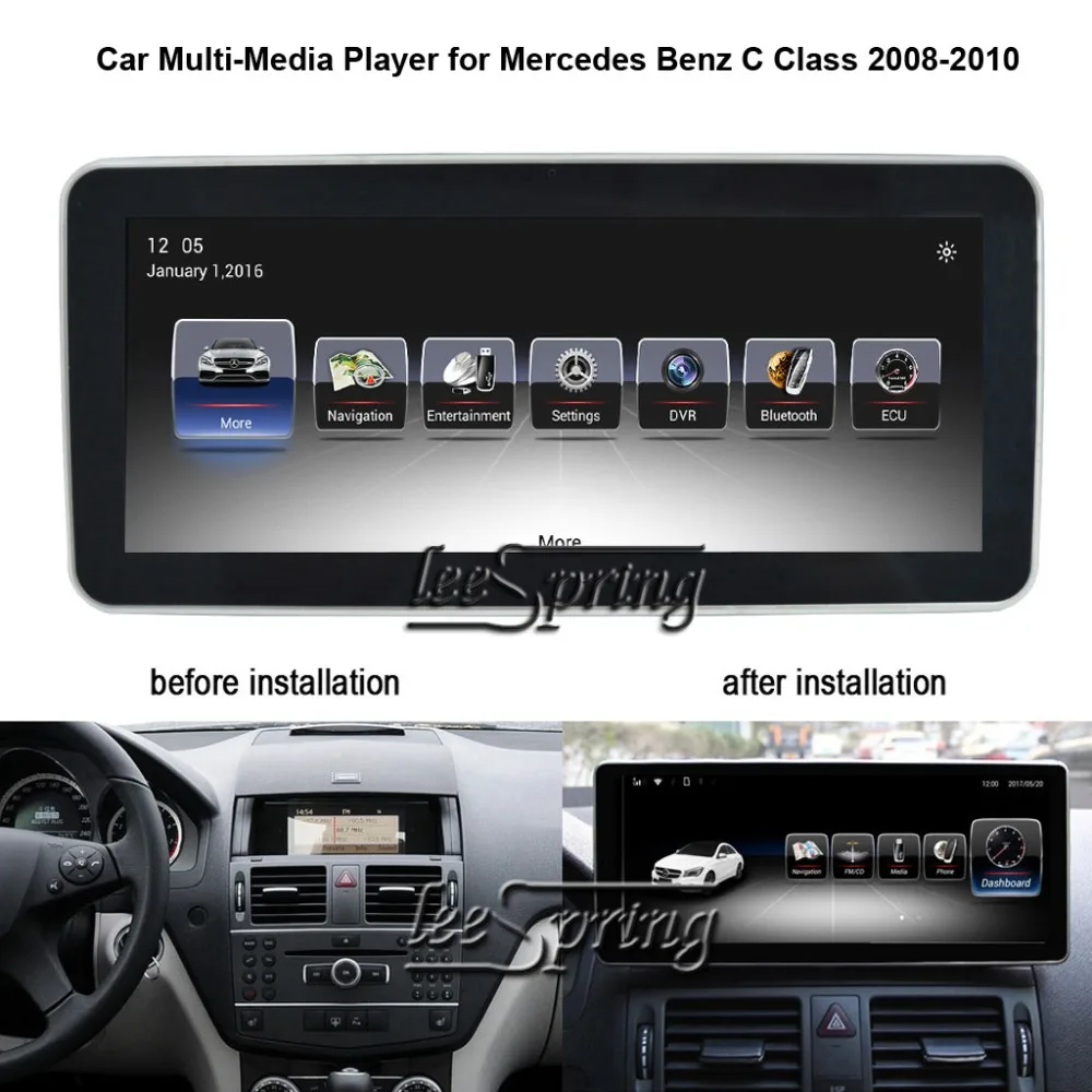 10 25 дюймовый автомобильный мультимедийный плеер для Mercedes Benz C Class 2008 2010 с GPS