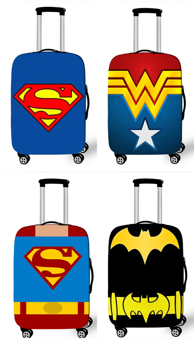 Новый эластичный чехол для чемодана, Защитные Чехлы, утолщенный чемодан, чехол для 18-32 дюймов, знак супергероя, аксессуары для путешествий