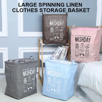 

Cotton Organizer For Sundries Storage Basket Open Laundry Basket Dirty Clothes Bag Toys Organizer Bucket Laundry Basket