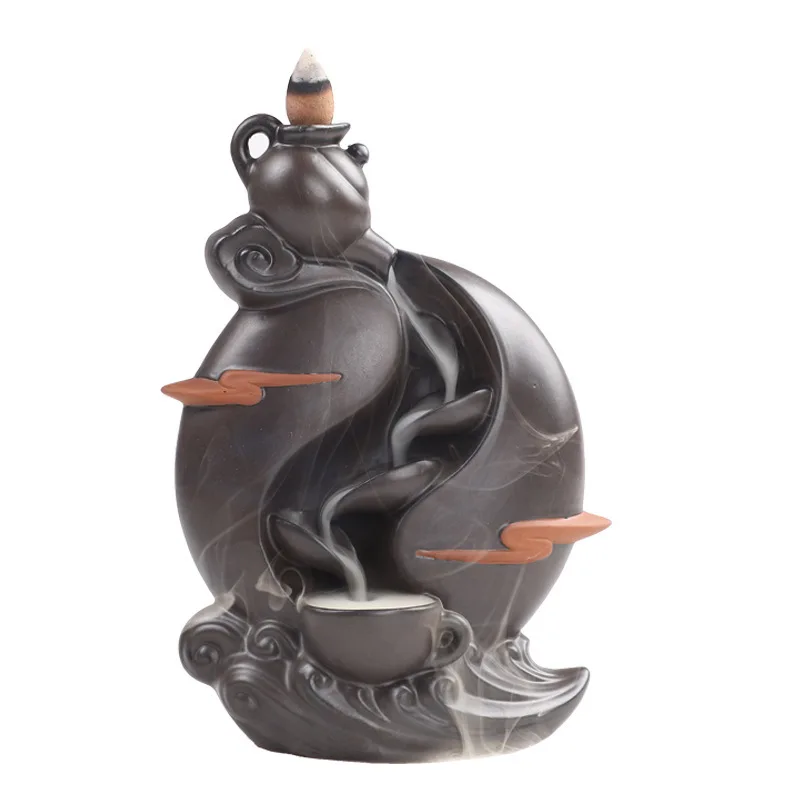

New pattern Mountain River Handicraft Incense Holder Ceramic Backflow Waterfall Smoke Incense Burner Mother's Gift Home Decor