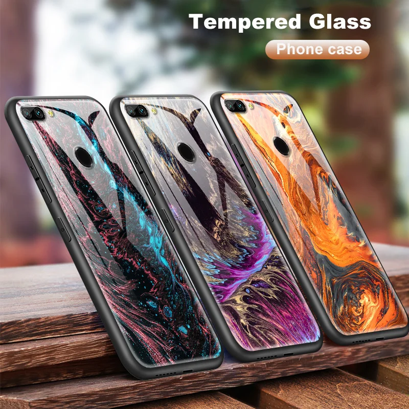 

Tempered Glass Case for Huawei Enjoy 9s Honor 8X 7A 7C 7X 8A Pro9 10 Lite Magic 2 Play Mate 20 Pro Nova2 3 4 Marble Protect Capa