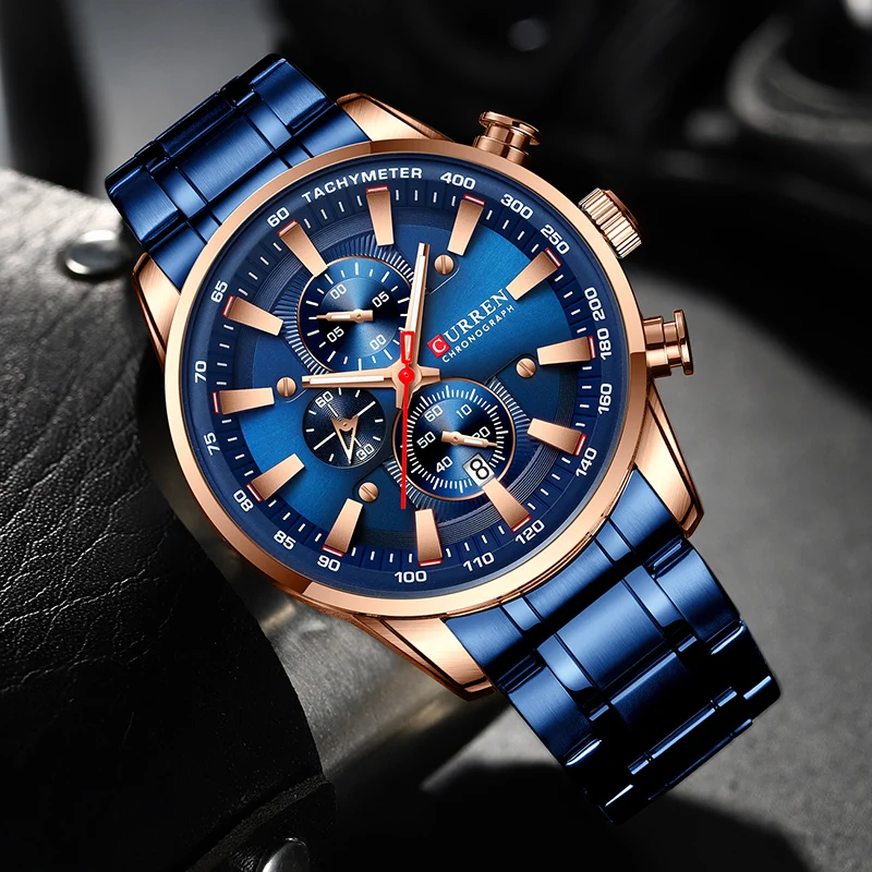 Новые часы для мужчин Топ люксовый бренд CURREN кварцевые мужские часы спортивные водонепроницаемые наручные часы Хронограф Дата Relogio Masculino