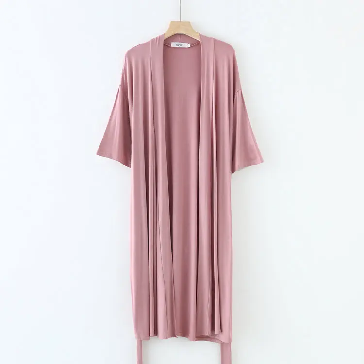 Fdfklak XL XXL Large Size Fashion Modal Thin Robe Female Bathrobe Sexy Summer Cardigan Sleepwear Night Grow For Women