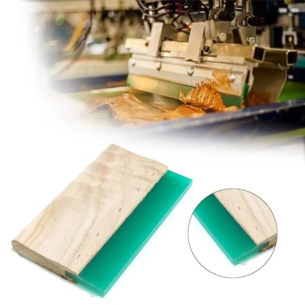 

Oily Screen Printing Squeegee With Wooden Handle Wear-proof Flat Head Silk Screen Printing Squeegee Rubber Board for Oil ink