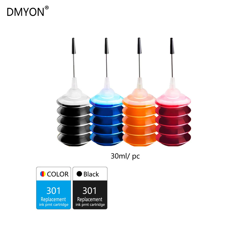 DMYON Compatible 301XL Refill Ink Cartridge Replacement for HP 301 for Deskjet 1000 1050 2000 2050 2510 3000 3054 Printer