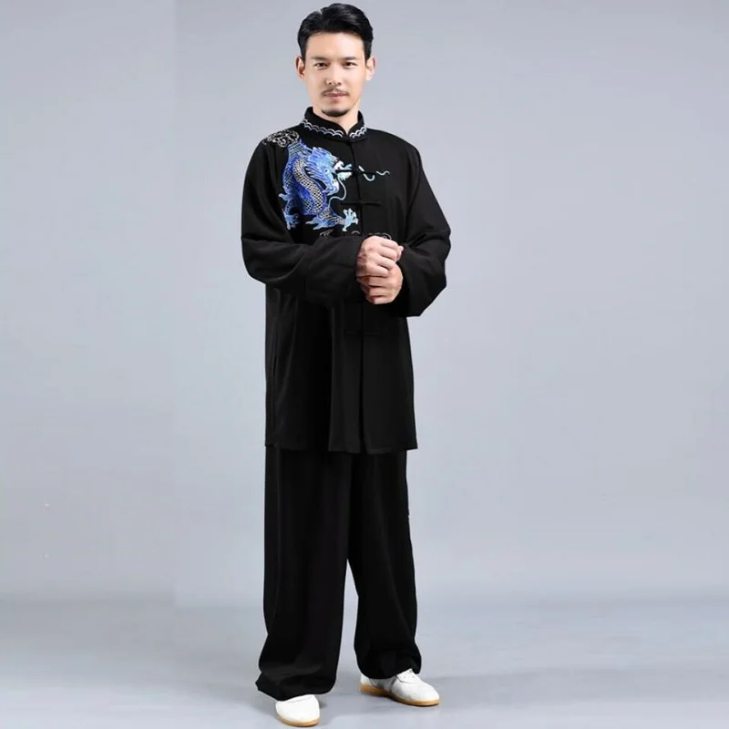 Men'S Women'S Embroidery Long Sleeve Wushu Tai Chi Uniform Traditional Chinese Clothing Kungfu Martial Arts Wing Chun Suit T2549