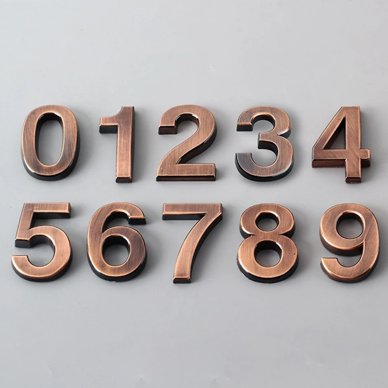 Номер для ворот 0-9 1 шт современный бронзовый цвет дом отель дверь адрес табличка номер стикер с цифрами знак плиты