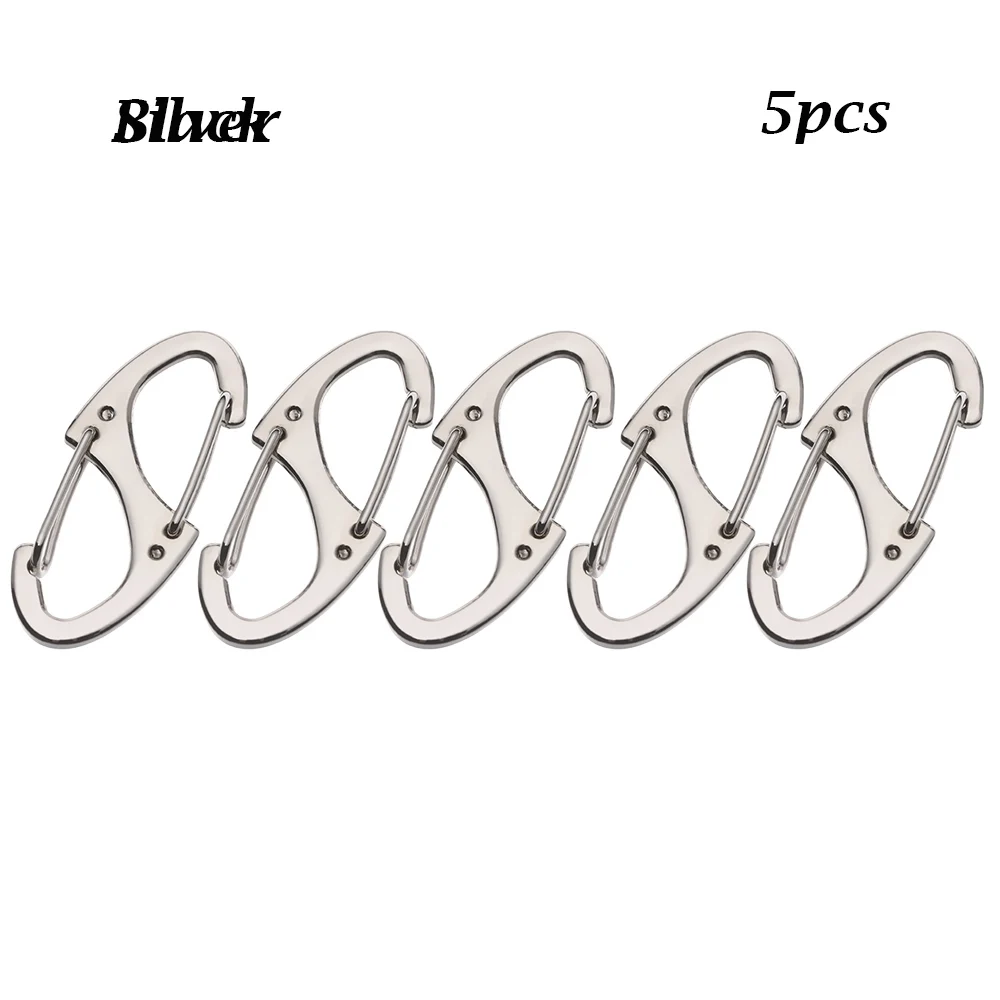5pcs Silver 1/2/3/5/10 шт камер Мгновенной Печати Mini 8 Форма Портативный металлическая цепочка для ключей брелок висит спускового крючка зажим - Название цвета: 5pcs Silver