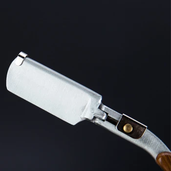

Wooden Men's Barber Hair Shaving Razors Barber Tools Stainless Steel Straight Cut Throat Razor