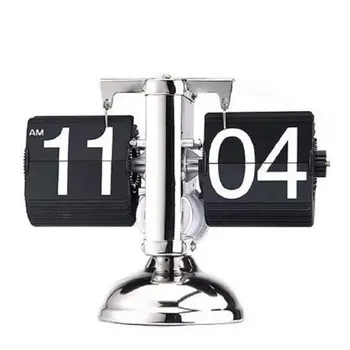 

Metal Bell Clock Carved Balance Page Flip Clock Retro Bell Creative Study Living Room Boutique Decoration Desk Clock OUTAD