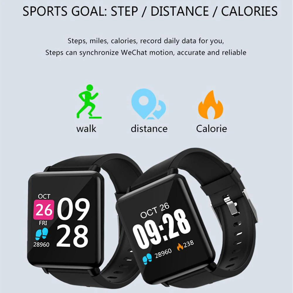 Smart Watch BINSSAW J10 Men Women Sports Watches Fitness Bracelet Hear Rate Monitor Blood Pressure Smartwatch Relogio IP67+BOX