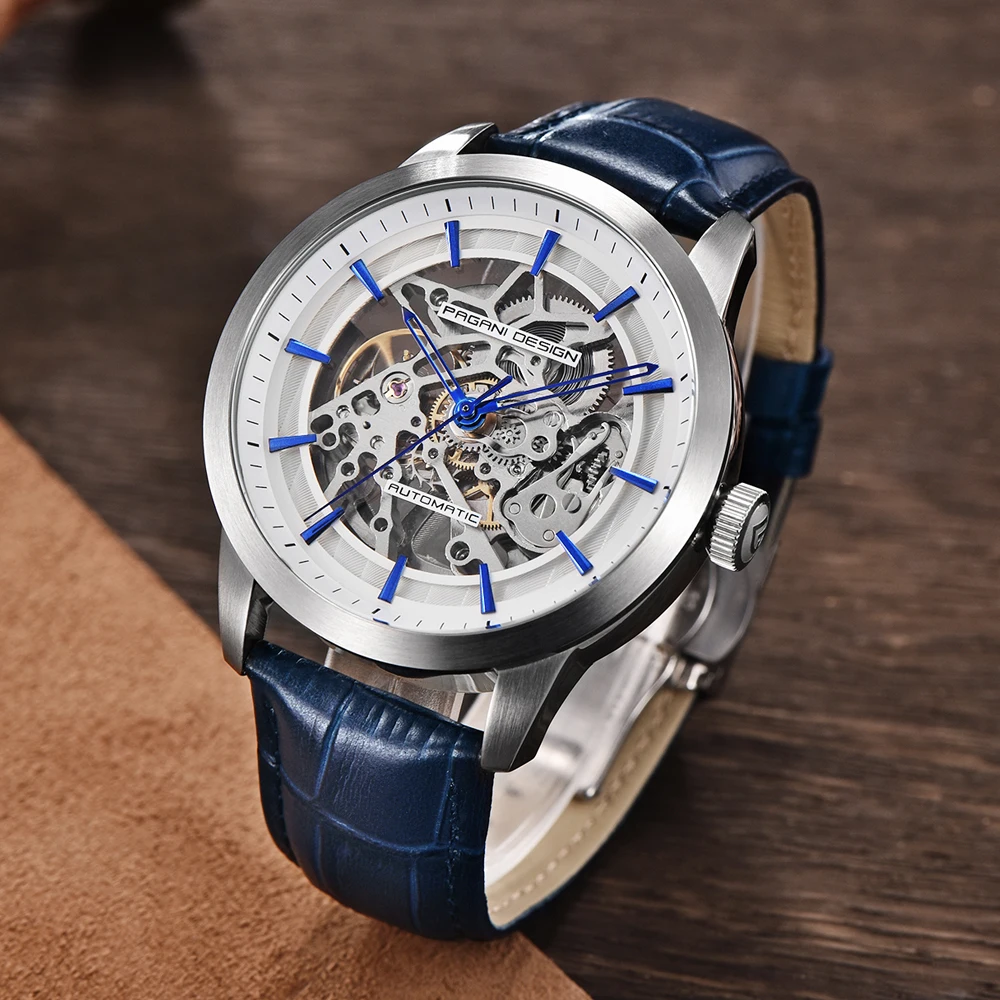2020 free shipping PAGANI DESIGN Brand Fashion Leather Gold Watch Men Automatic Mechanical Skeleton Waterproof Watches Relogio Masculino Box (12)