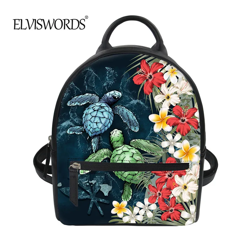 Sea Turtle Hawaiian Pattern Print Premium Backpack