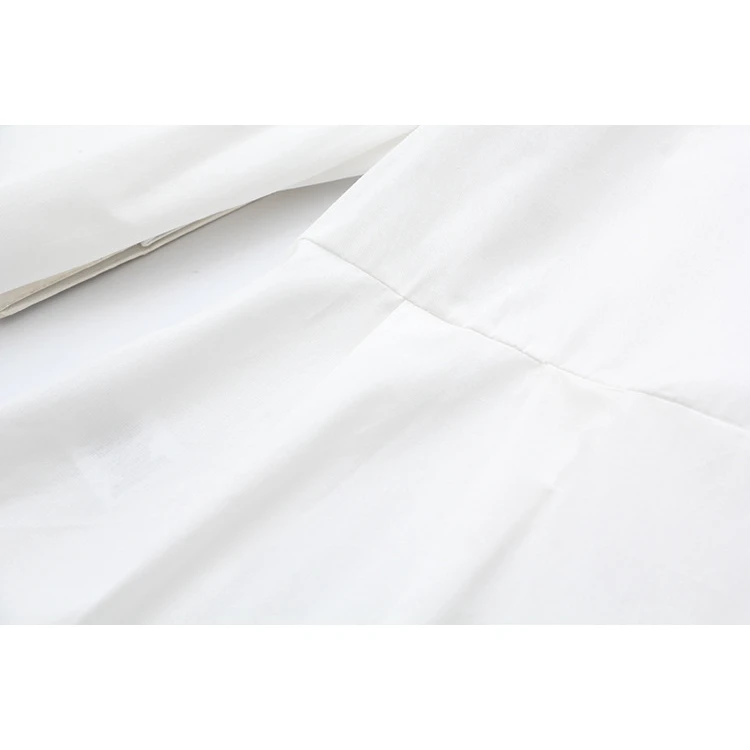 Плюс размер White белая блузка с цветочной вышивкой длинный рукав Blusas офисная одежда