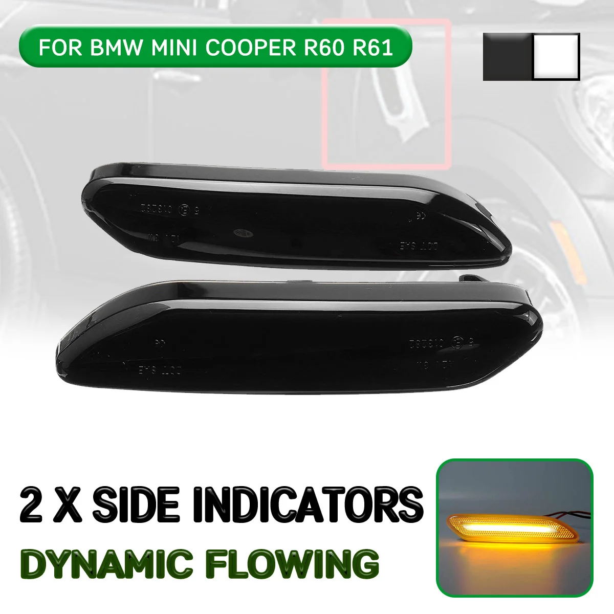 

Car LED Dynamic Side Marker Light Flowing Turn Signal Light Lamp For MINI COOPER R60 R61 2012 2013 2014 2015 2016 2017