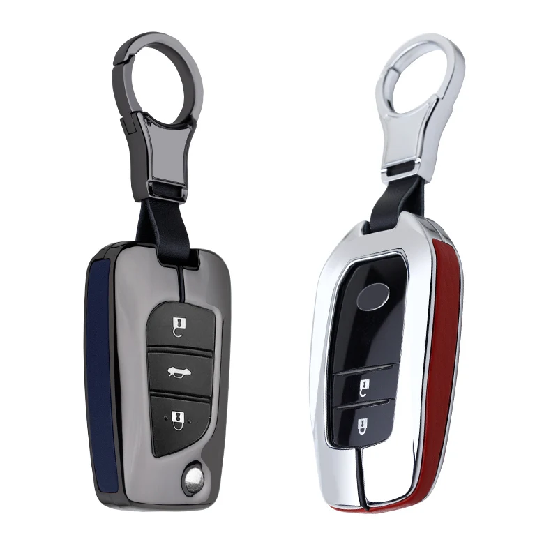 Чехол для ключей автомобиля из цинкового сплава для Toyota Avensis Corolla Prius Camry Vitz RAV4 Защитная крышка для ключей