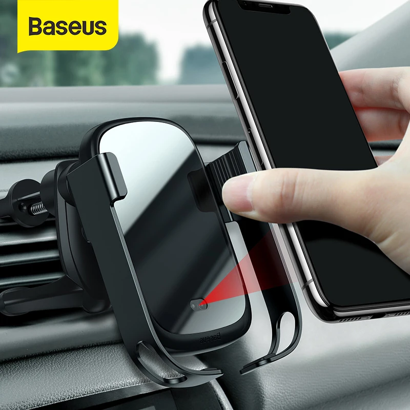 Baseus Car Wireless Charger Phone Holder in Car Infrared Sensor Wireless Charging Car Air Vent Mount Holder Phone Charger