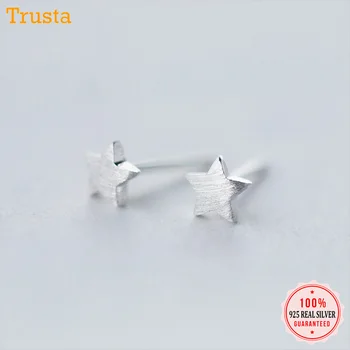 

Trustdavis 2019 100% 925 Solid Real Sterling Silver Jewelry Lovely Mini Star Stud Earrings For Women Girls Teens Lady DS001