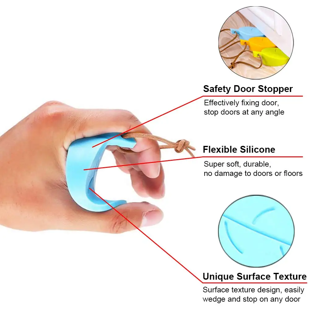 4 Pack Baby Door Stopper Wedge Finger Protector Kids Edge & Corner Guards Protector with Colorful Leaf Style for Baby Safety
